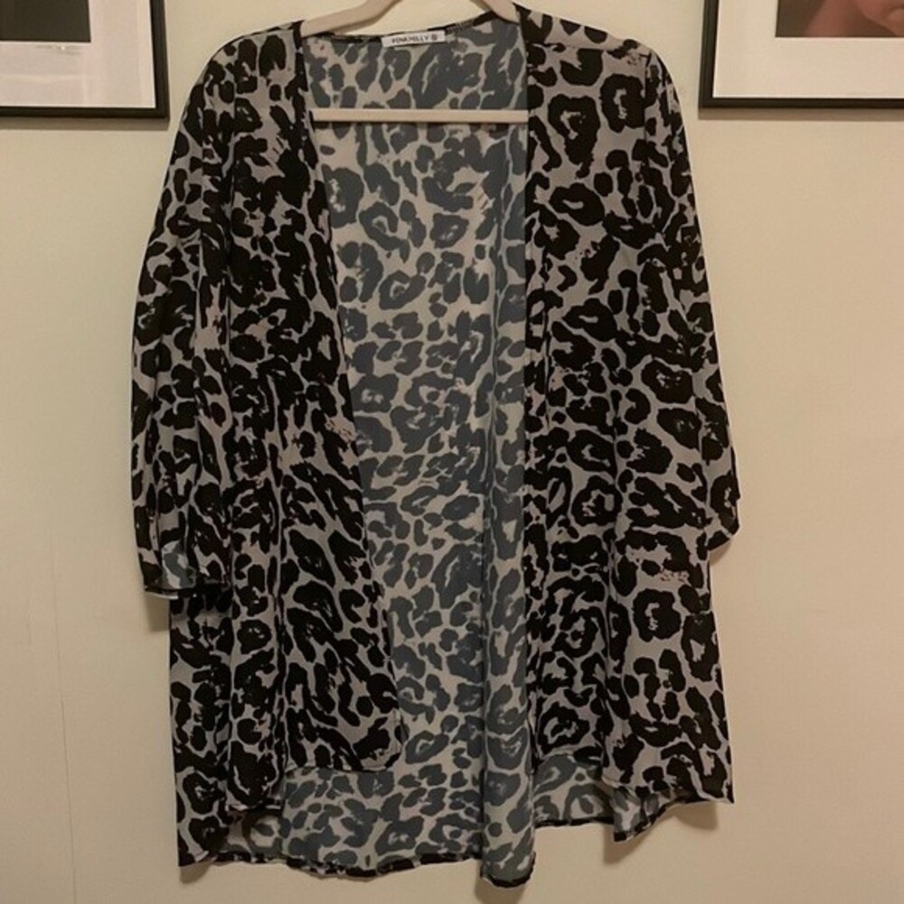 Pink Milly XL Kimono Open Front Top Medium Sleeves